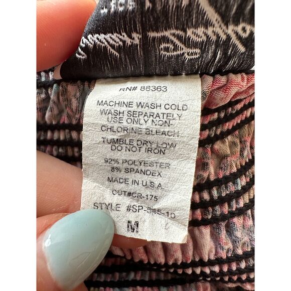 Vintage Pink Floral Multi Halter Midi Dress Size M - Picture 7 of 7